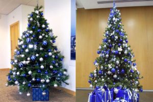 How to decorate a Christmas tree in blue and silver tones