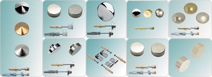 Fastening the mirror with holders.