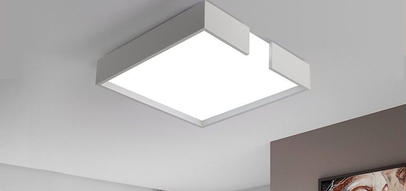 Square chandelier for stretch ceiling.