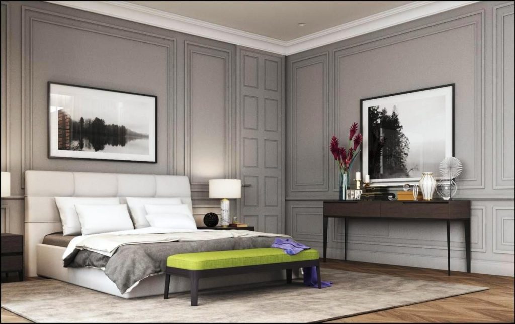 Moldings in the bedroom interior