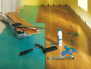 Laying parquet boards