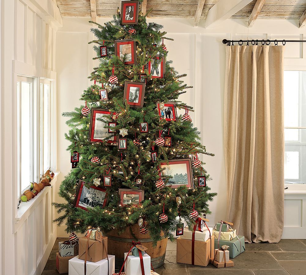 Spruce decorated with photo.