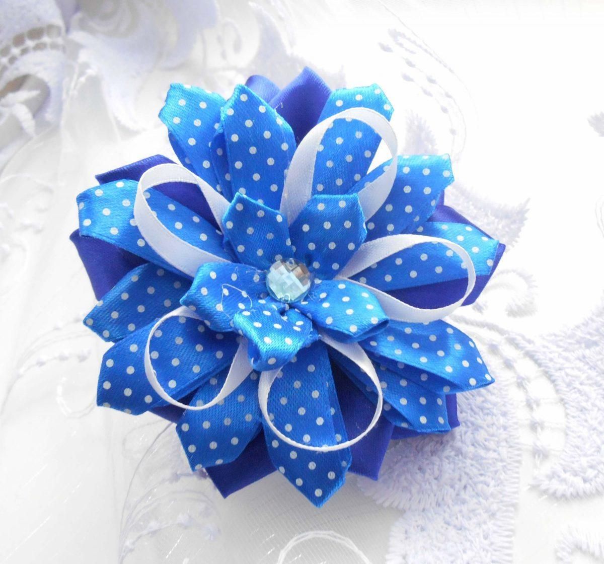 New Year's bows made from ribbons in the shape of a flower.