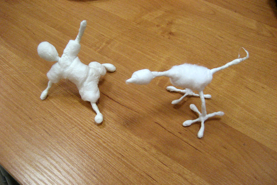 An example of a toy design made from cotton wool.