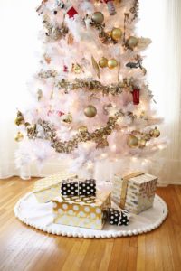 Decoration of the base of the Christmas tree.