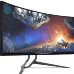 TV with curved screen.