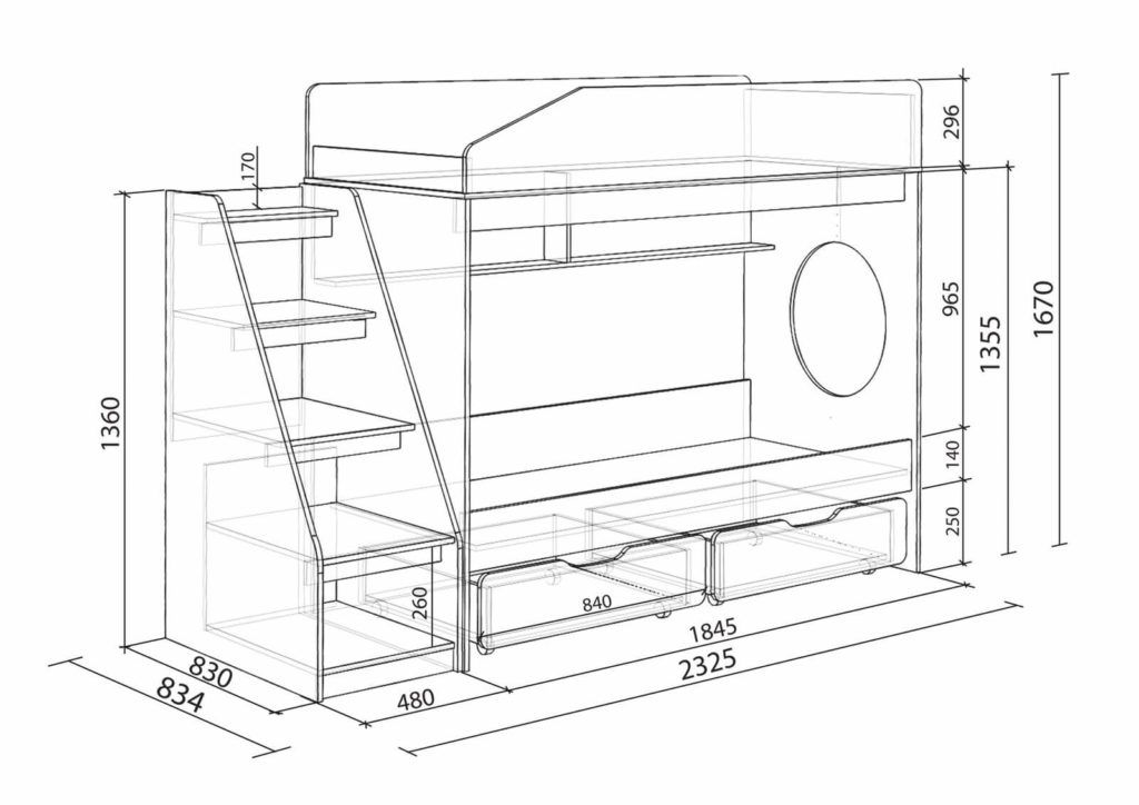 Dimensions of a standard bunk bed