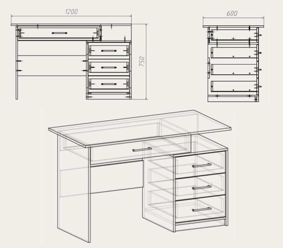 Dimensions of computer desks with drawers