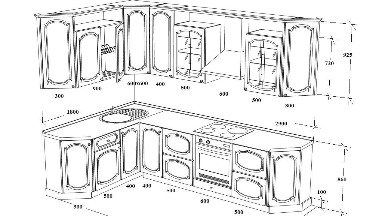 Dimensions of corner kitchen set