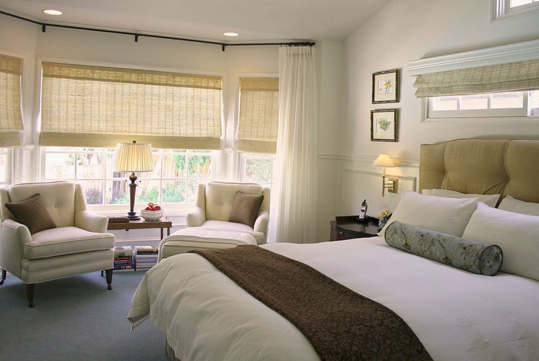 Roman curtains photo in the bedroom interior