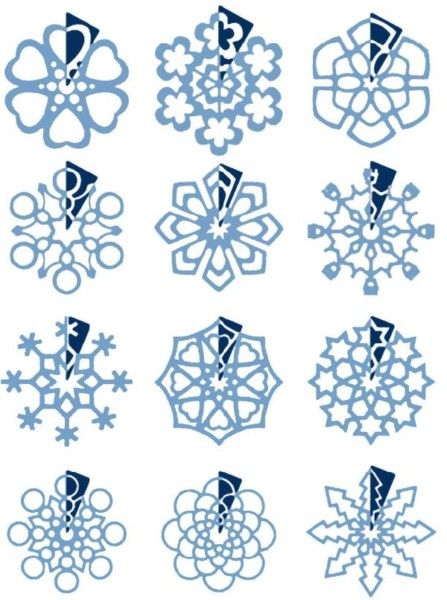 Schemes for snowflakes made from laminate backing