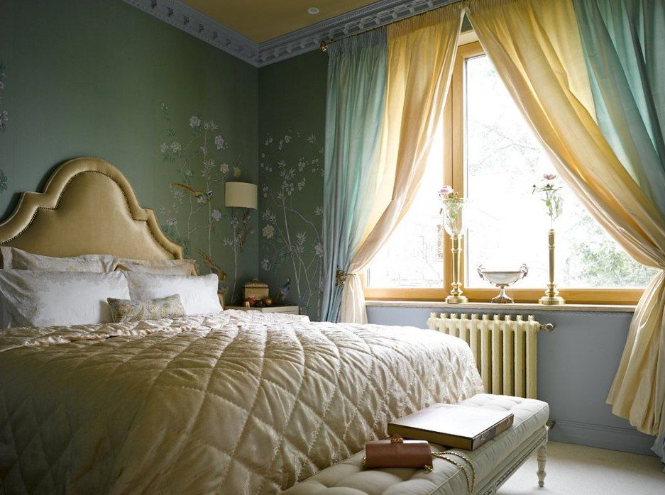Variations of the combination of yellow in the bedroom interior.