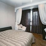 Modern design of curtains for the bedroom with photo.