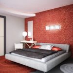 Bedroom in red tones