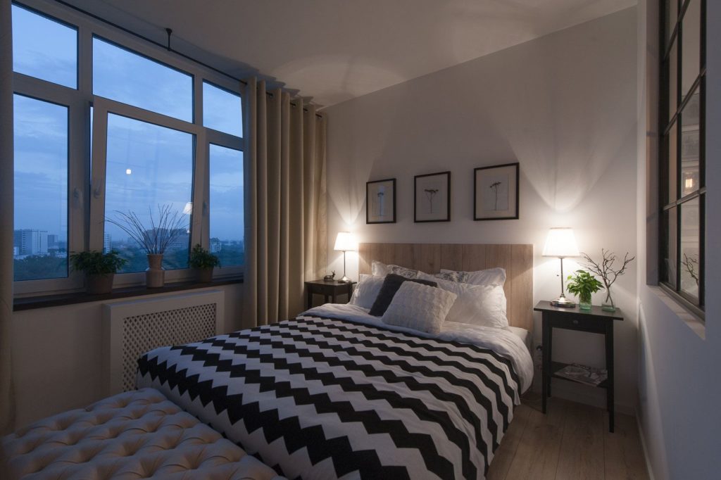 Bedroom in hygge style