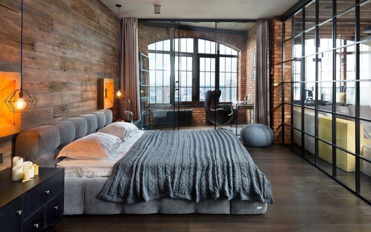 Loft bedroom color scheme.