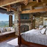 Bedroom in rustic style.