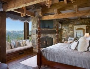 Bedroom in rustic style.