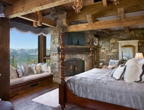 Bedroom in rustic style.