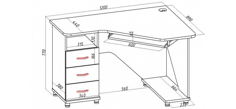 Standard computer desk sizes