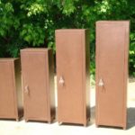 Safes of different sizes.