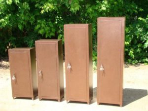 Safes of different sizes.