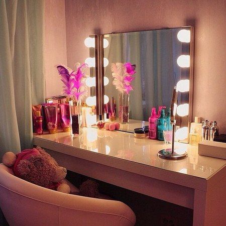 dressing table with lighting.