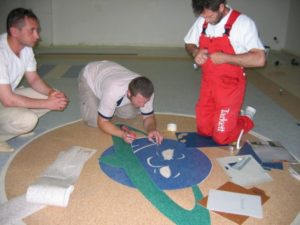 commercial linoleum installation
