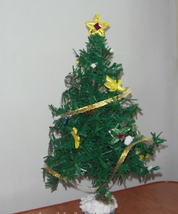 Christmas tree made from bags