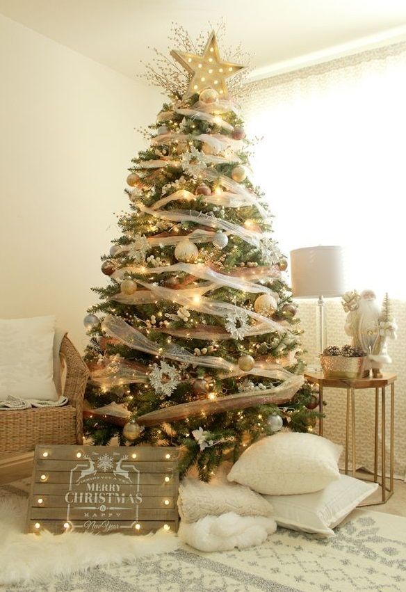 Gold decoration of the Christmas tree.