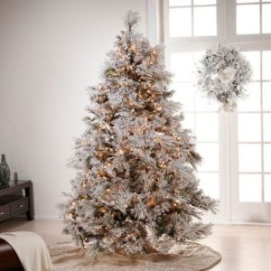 white Christmas tree in a modern interior