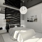 bedroom in black and white