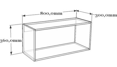 drawing of a shelf with one section