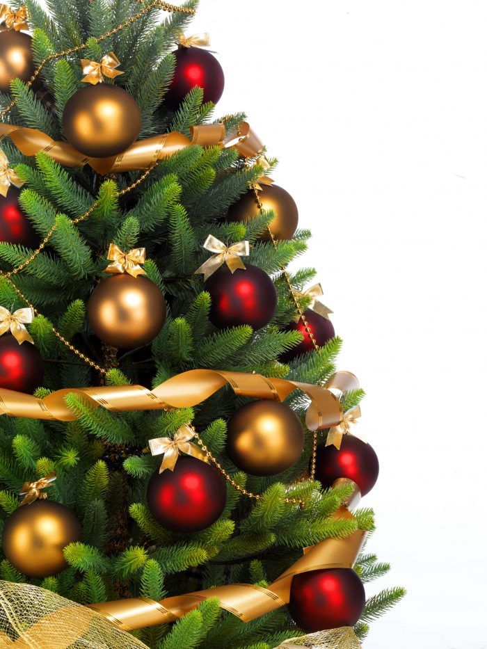 Christmas tree in red and gold style