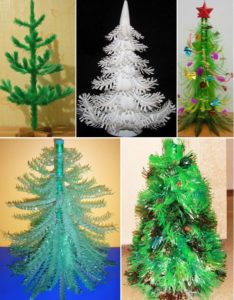 Christmas trees made from plastic bottles