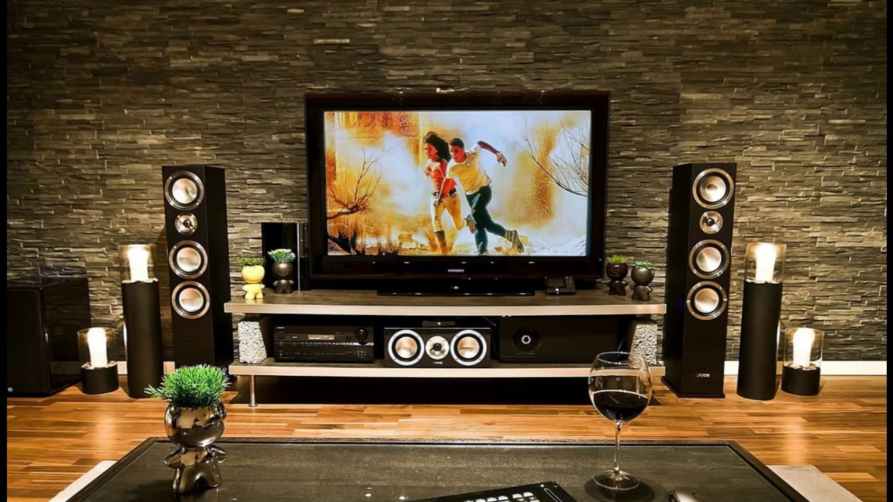 Home cinema in the interior.