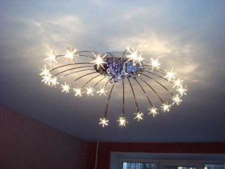 Option for a chandelier for a suspended ceiling.