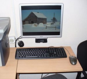 monitor on the wall
