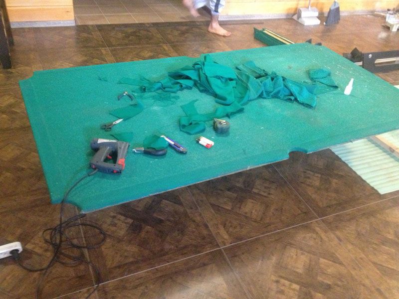 Billiard table reupholstery