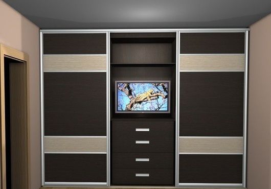 Wardrobe with TV in the middle