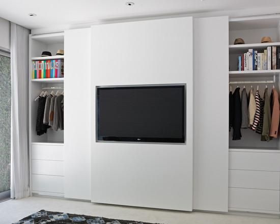 Wardrobe with TV in the middle