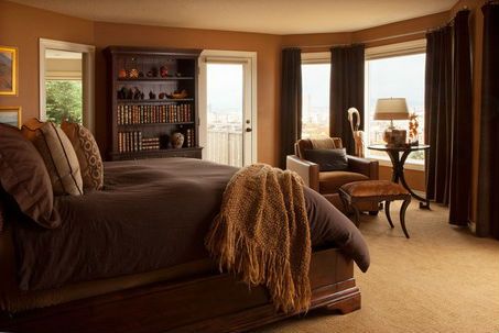 Bedroom in brown tones