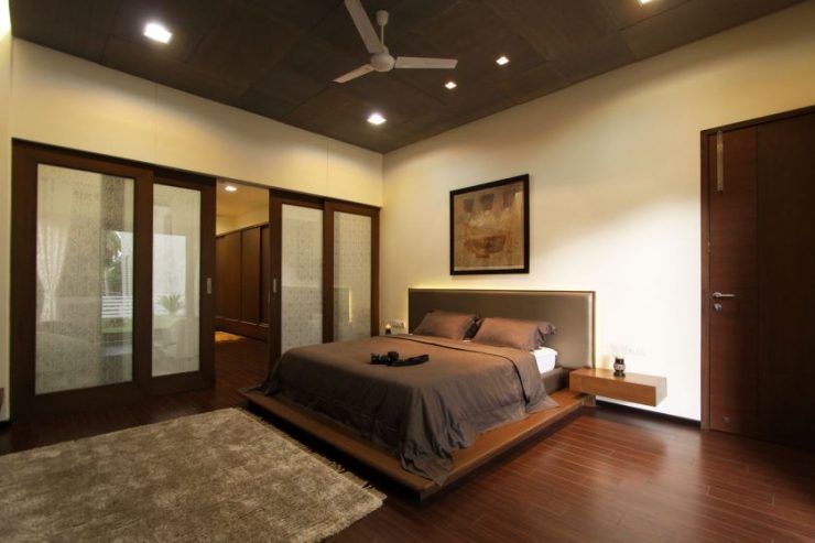 Bedroom in brown tones