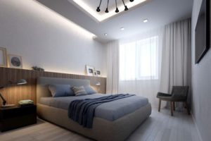Bedroom in gray tones