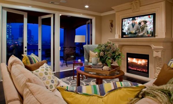 TV above the fireplace