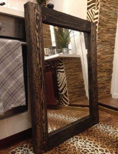 mirror in a wooden frame