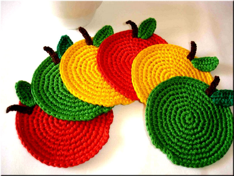 knitted coasters