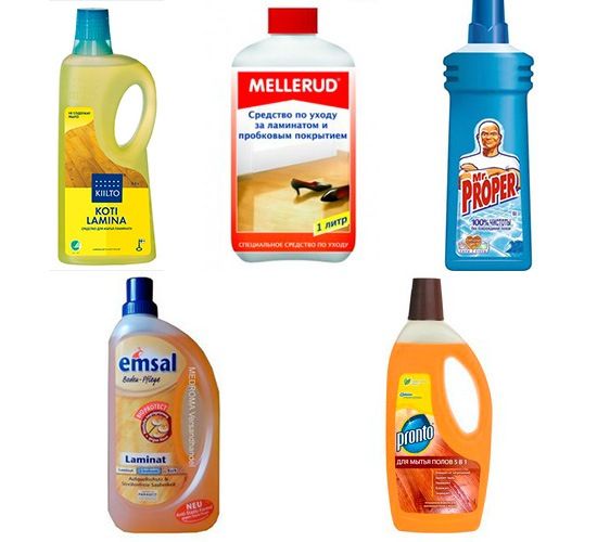 Special products for cleaning laminate floors.