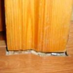 Gaps in laminate flooring.
