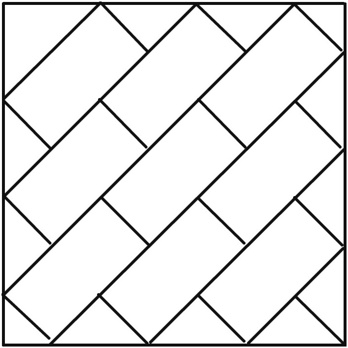 Option for laying tiles diagonally.